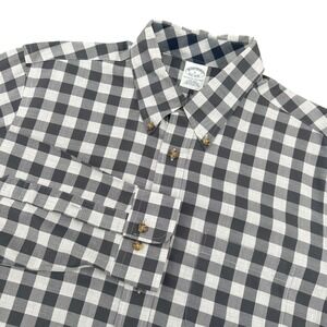 Brooks Brothers Mens L Non-Iron Supima Cotton Gingham Button Down Shirt